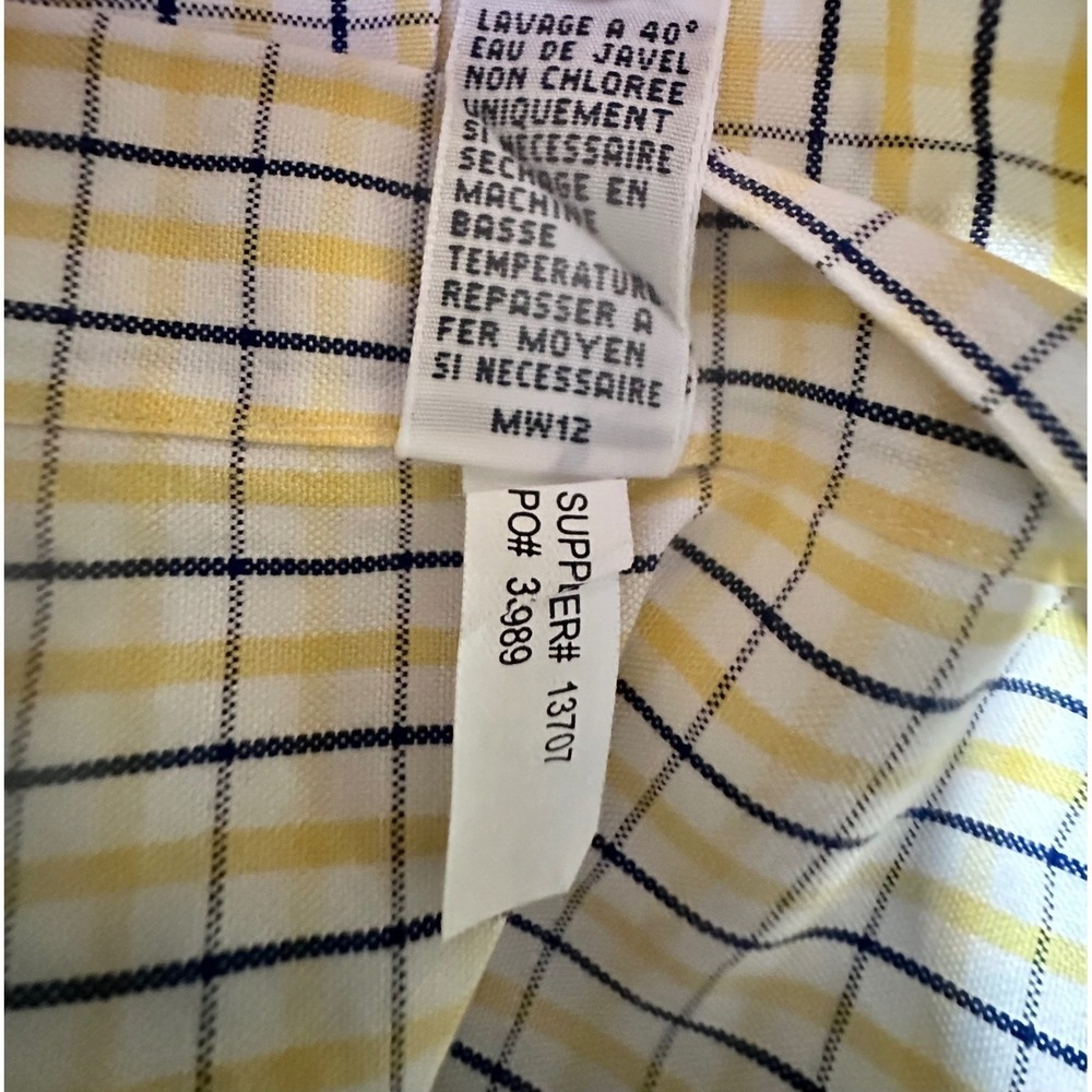 Ralph Lauren Classic Fit Men Long Sleeve Button Down Shirt Yellow Blue Plaid 18 - Picture 9 of 9